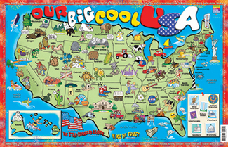 Picture of Our big cool usa poster map