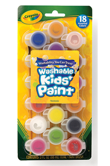 Picture of Washable kids paint 18ct paint pots  w/one brush classic & bold