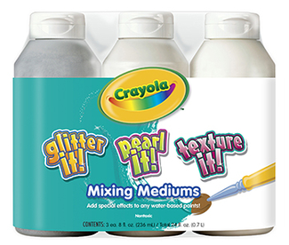 Picture of Crayola 3 ct 8 oz tempera mixing  medium assortment