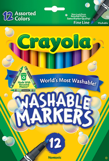 Picture of Crayola washable markers 12ct asst  colors fine tip