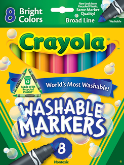 Picture of Crayola washable 8ct bright colors  conical tip