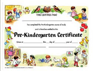 Picture of Certificate pre-k set/30 8.5 x 11