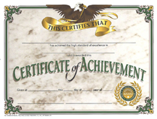 Picture of Certificates of achievement 30/pk  8.5 x 11