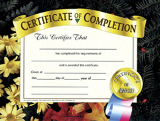 Picture of Certificates of completion 30 pk  8.5 x 11