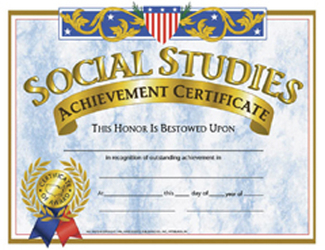 Picture of Certificates social studies 30/pk  8.5 x 11