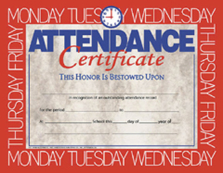 Picture of Certificates attendance 30/pk  8.5 x 11