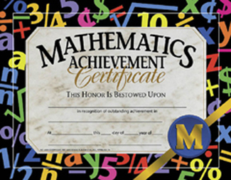 Picture of Certificates mathematics 30/pk  achievement 8.5 x 11