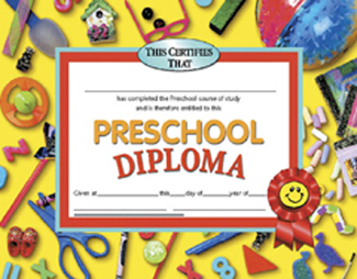 Picture of Diplomas preschool 30/pk 8.5 x 11  red ribbon
