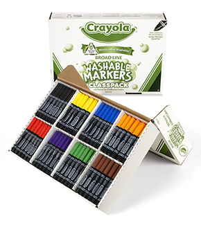 Picture of Crayola washable markers classpack  200ct 8 colors conical tip
