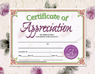 Picture of Certificates of appreciation 30 pk  8.5 x 11 inkjet laser