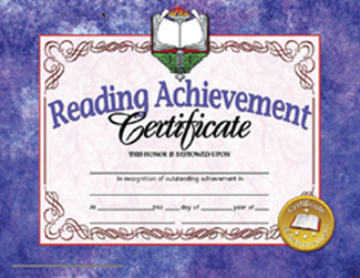 Picture of Reading achievement 30pk 8.5 x 11  certificates inkjet laser