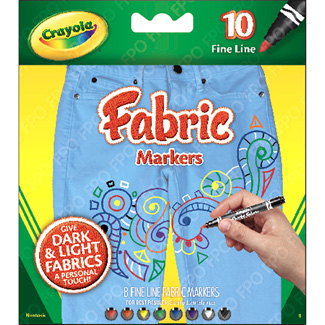 Picture of Crayola fine line fabric markers  10 colors