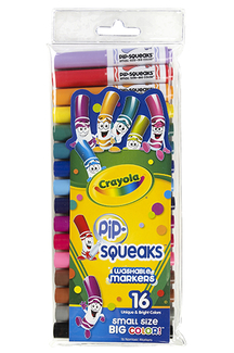 Picture of Pip squeaks markers 16 ct short  washable in peggable pouch