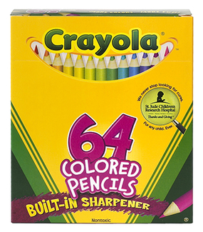 Picture of Crayola colored pencils 64 count  half length