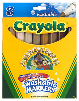 Picture of Multicultural washable markers 8pk  conical tip