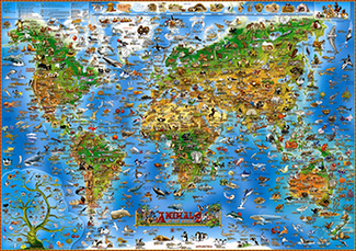Picture of Animals of the world map