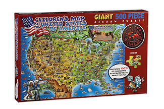 Picture of United states map dinos childrens  illustrated 500 pcs jigsaw puzzle