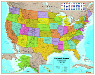 Picture of United states laminated map