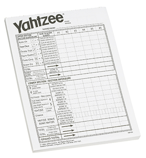 Picture of Yahtzee score pad