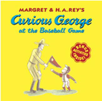 Picture of Curious george at the baseball game