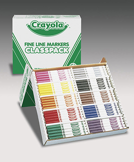 Picture of Crayola classpack markers 200 ct  non washable fine tip
