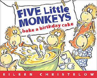 Picture of Five little monkeys bake a birthday  cake