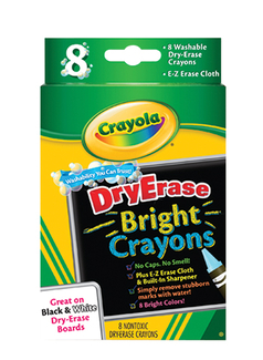 Picture of Crayola dry erase bright 8 count  crayons