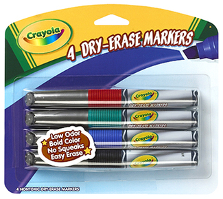 Picture of Crayola dry erase markers 4 color  set