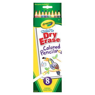 Picture of Crayola dry erase washable colored  pencils 8pk