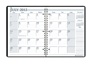 Picture of Academic monthly planner 8 1/2 x 11  black wirebound