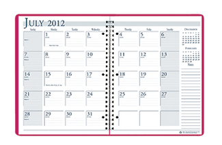 Picture of Academic monthly planner 8 1/2 x 11  pink wirebound