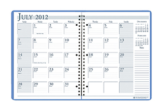 Picture of Academic monthly planner 8 1/2 x 11  bright blue wirebound