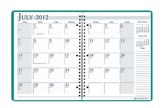 Picture of Academic monthly planner 8 1/2 x 11  bright green wirebound