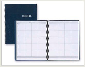 Picture of Weekly lesson planner blue  simulated leather cover
