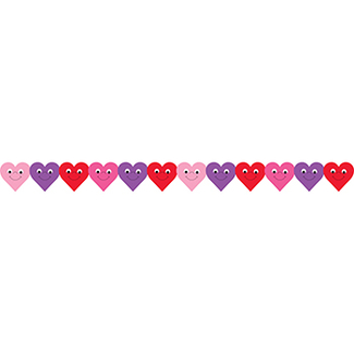 Picture of Happy hearts die cut classroom  border 12pk