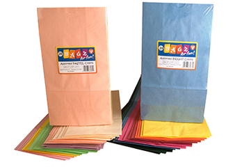 Picture of Colorful paper bags 12x15 asstd  colors pinch bottom