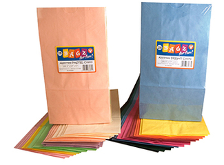 Picture of Colorful paper bags 6x9 asstd color  pinch bottom