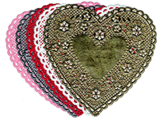 Picture of Doilies 6 red hearts 100/pk