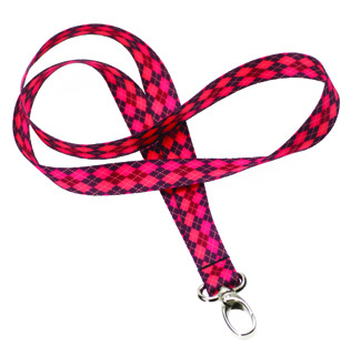 Picture of Ribbon lanyard berry argyle