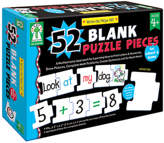 Picture of Write-on/wipe-off 52 blank puzzle  pieces