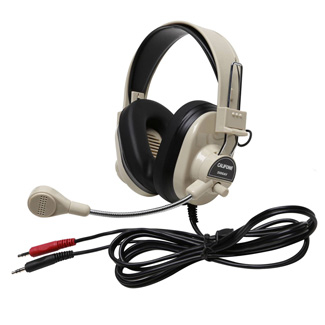 Picture of Deluxe multimedia stereo headset w/  boom microphone w/ dual 3.5mm plug