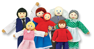 Picture of Wooden family doll set