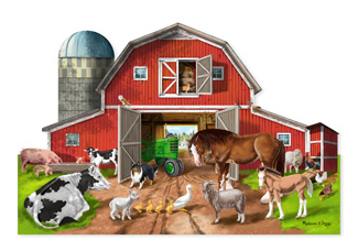 Picture of Busy barn shaped floor puzzle 32 pc