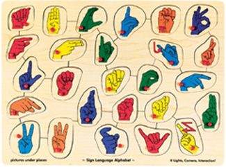 Picture of Puzzle sign language alphabet peg