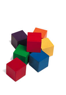 Picture of Cubes wood 1 in 100 pk 6 colors