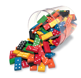 Picture of Dominoes double-six color bucket 6  sets 168 total
