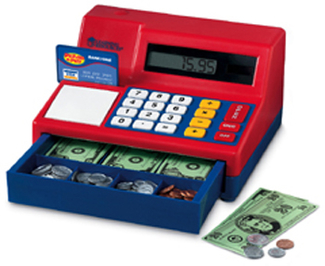 Picture of Calculator cash register w/ us  currency
