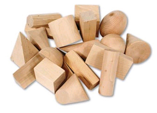 Picture of Wooden geometric solids set of 19