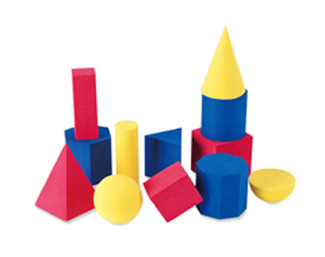 Picture of Hands-on soft geometric 12/pk  shapes 2-3 3 colors