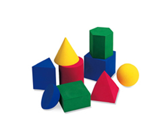 Picture of Hands-on soft large geometric 9/pk  shapes common 3 dimension
